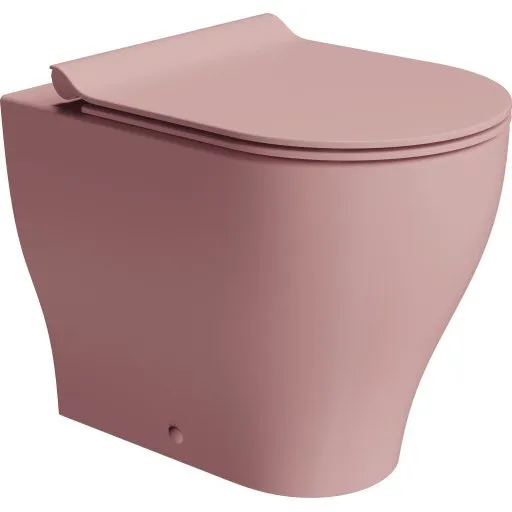 GSI Tono back-to-wall toilet, uden skyllekant, mat lyserød