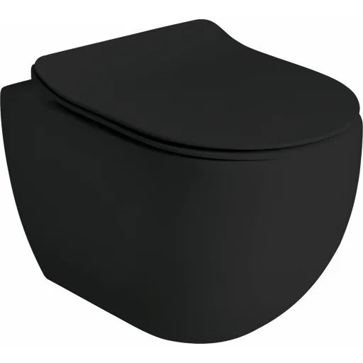 Lavabo Glomp Mini væghængt toilet, mat sort, uden skyllekant