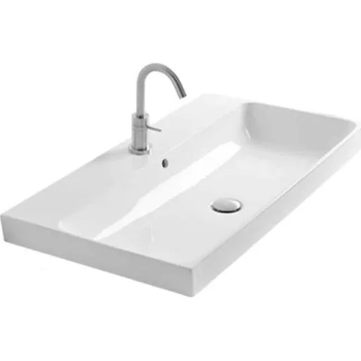 Lavabo håndvask i hvid porcelæn, 60x45 cm