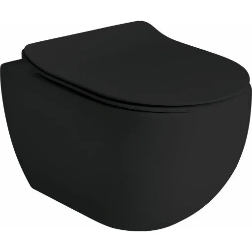 Lavabo Glomp væghængt toilet, mat sort, uden skyllekant