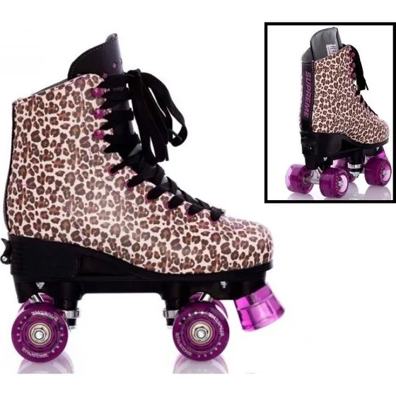 Supreme Del Rey Leopard Justerbare Rulleskøjter (Brun, 39-42)