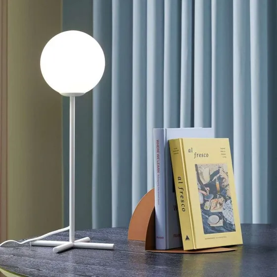 Hübsch Champ Bordlampe White - Hvid Glaslampe