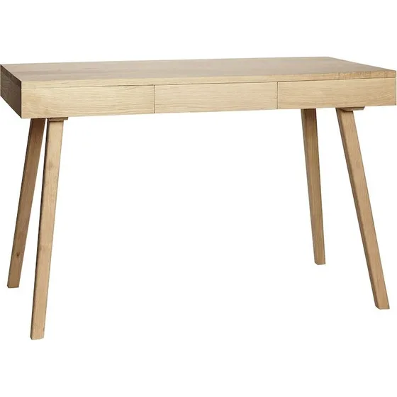Hübsch Tripple Skrivebord i Egetræ med 3 Skuffer - 120 cm