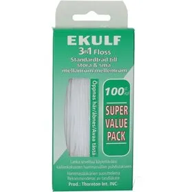 Ekulf 3-i-1 Floss tandtråde 100 stk