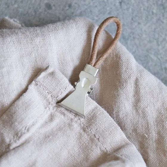 Meraki Håndklædeclips med læderstrop - 10 stk.