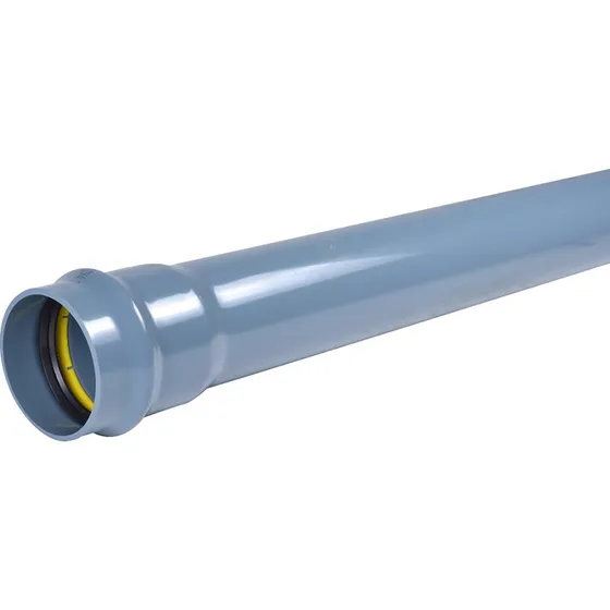 Wavin PVC trykrør 90 mm PN10 med fast muffe, 6 m