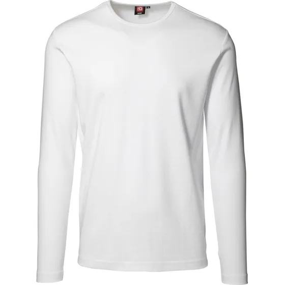 ID Tætsiddende Langærmet T-Shirt Hvid - 3XL