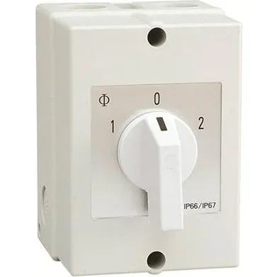 Vendeomskifter 1-0-2 MAX 20A IP67 vægmontage