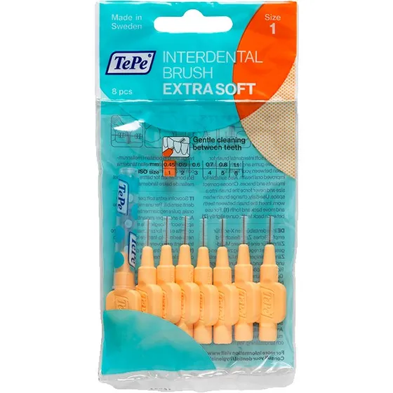 TePe Mellemrumsbørste Extra Soft 0,45 mm Orange (8 stk)