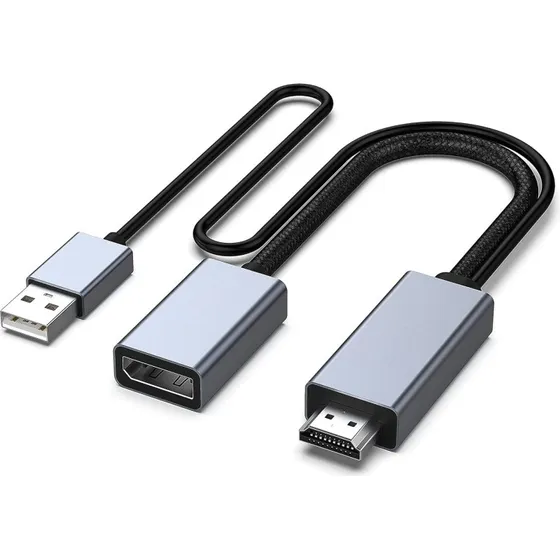 NÖRDIC HDMI til DisplayPort adapter 4K60Hz 18Gbps 20cm