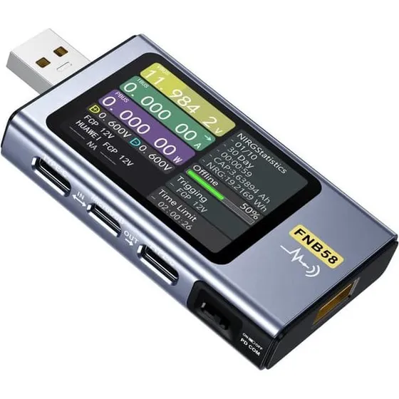 FNIRSI Digital USB Tester: Mål volt, ampere, watt og temperatur