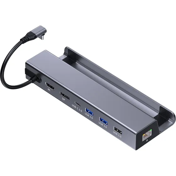 NÖRDIC Dockingstation til Steam Deck - HDMI 4K, DP, RJ45 & USB