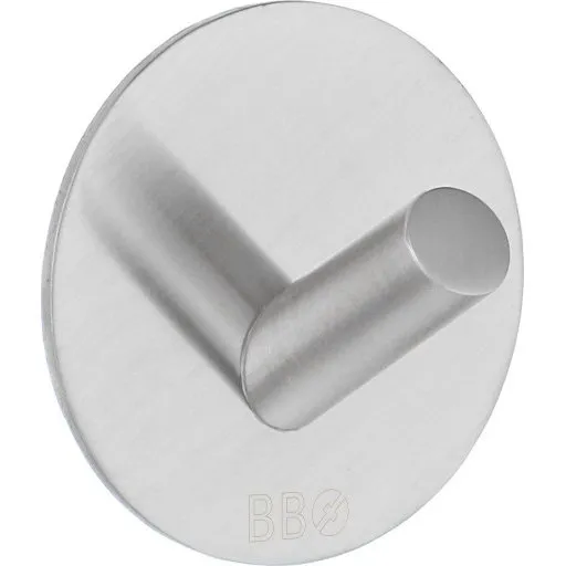 Beslagsboden håndklædekrog, børstet rustfrit stål, Ø48 mm
