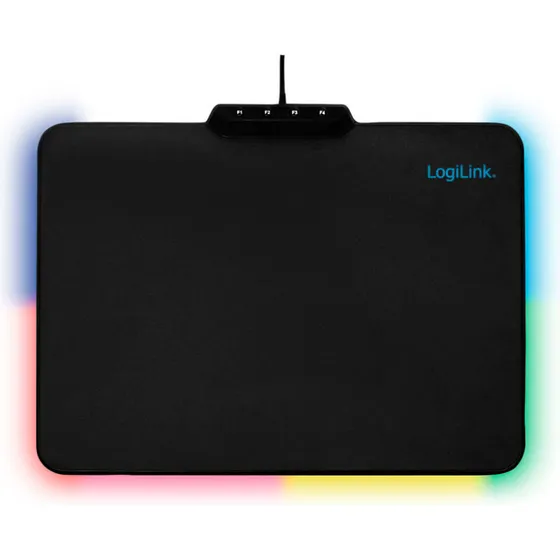 Logilink gaming-musemåtte 36×26 cm, 7 LED-farver