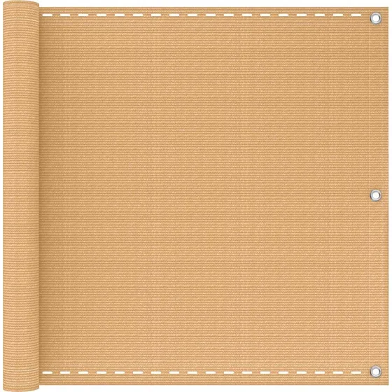 vidaXL Altan Skærm Sandfarvet 75 x 500 cm HDPE