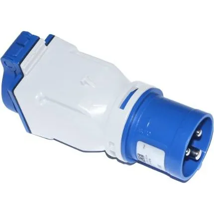 PCE Adaptor CEE blå 16A/3P 230V til dansk udtag IP44