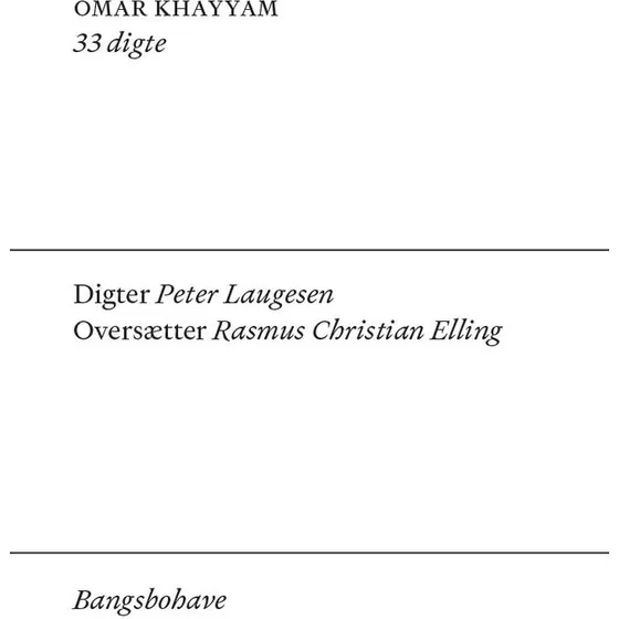 Omar Khayyam - Peter Laugesen & Rasmus Christian Elling