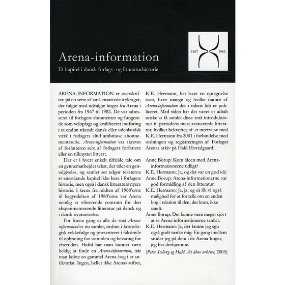 Arena-information 1967-1982 - Redigeret af Anders Juhl Rasmussen