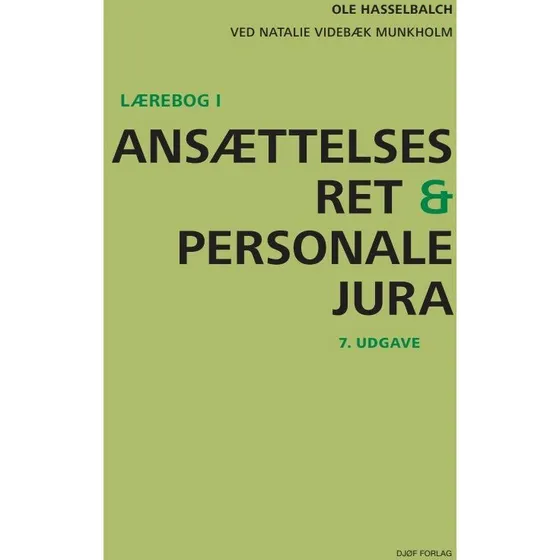 Lærebog i ansættelsesret og personalejura - Munkholm & Hasselbalch