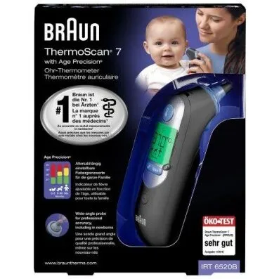 Braun ThermoScan 7 øretermometer, sort