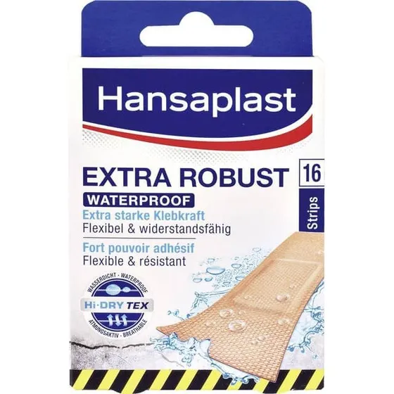 Hansaplast Extra Robust plaster 16 stk, 7,6 x 2,6 cm