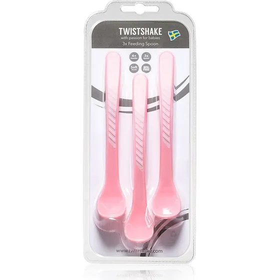 Twistshake Madeske Sæt 4+måneder, Pastel Pink, 3 stk