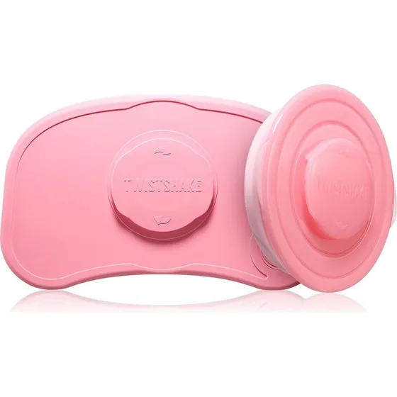 Twistshake Klikmat Mini bakke og tallerken, Pastel Pink