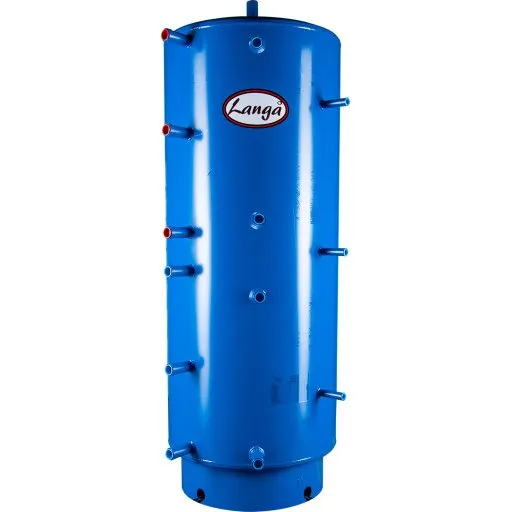 Langå buffertank med 2 spiraler, 500 liter