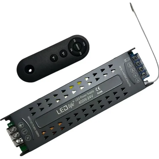 LEDlife 400W dæmpbar strømforsyning med fjernbetjening, 24V DC
