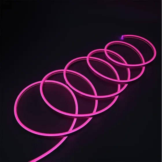 Pink 8x16 Neon Flex LED - 5m, 8W/m, 12V DC, IP67