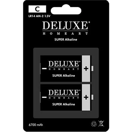Deluxe Homeart Super Alkaline C Batterier (LR14) - 2 stk.