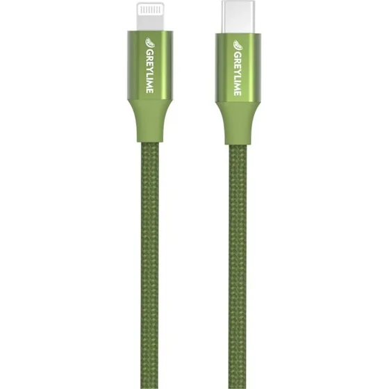 GreyLime Braided USB-C til MFi Lightning Kabel, Grøn, 2 m