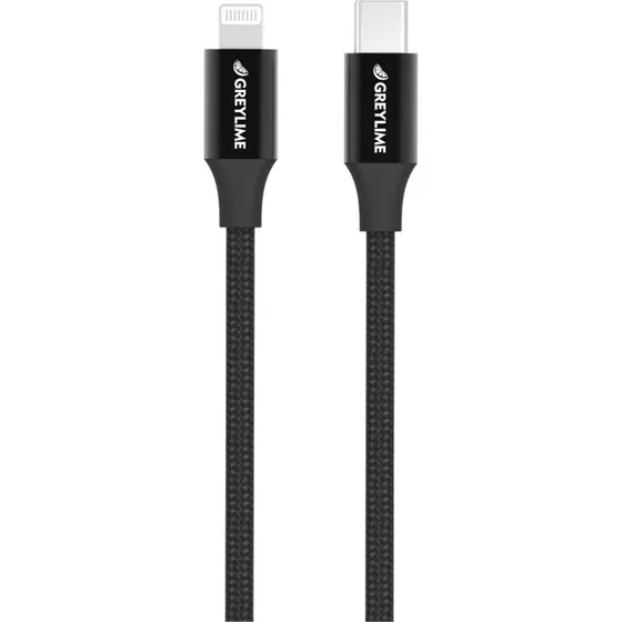 GreyLime Braided USB-C til MFi Lightning Kabel, Sort, 2 m