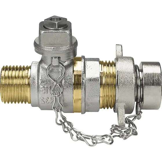 Tappy bundstophane 1/2" nippel/nippel m. slutmuffe og kæde