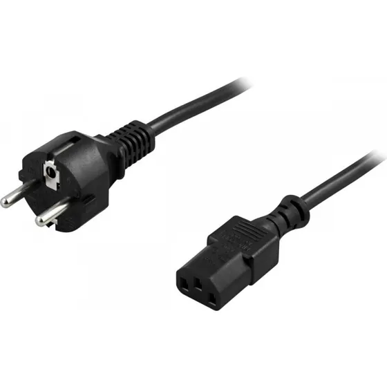 QNECT Apparatkabel Schuko, 2 m, Sort