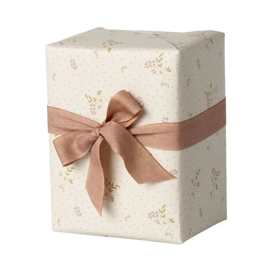 Maileg Gavepapir Bae med rosa blomster - 10 mtr.