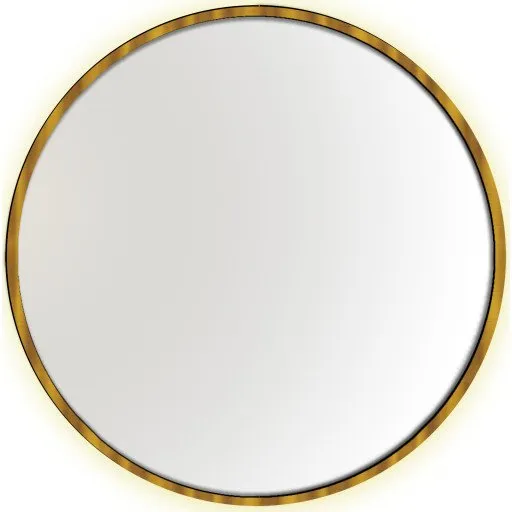 Kriss Halo Round spejl med lys, touch, Ø80 cm, matguld
