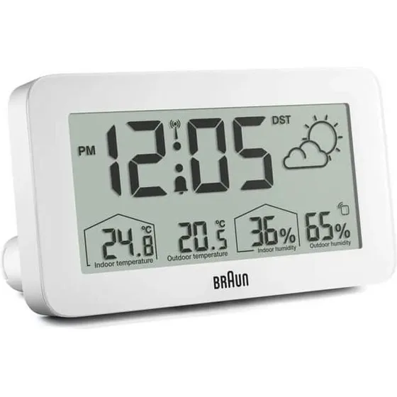 Braun BC13WP-DCF digital radiostyret vækkeur med vejrstation
