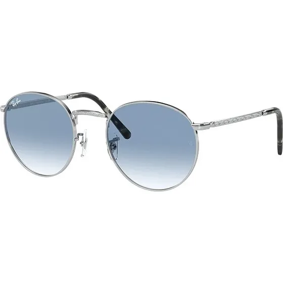 Ray-Ban New Round RB3637 003/3F, sølvstel med blå linser