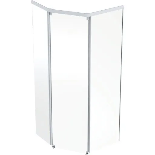 Contura Showerama skydedør, 80x90 cm, klart glas, hvid profil