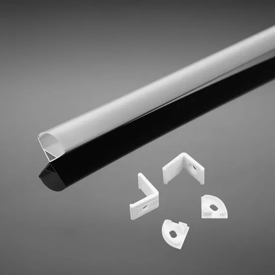 Monteringssæt til LED Strip PCB 12mm Hjørne, 2000x15,8x15,8mm, Hvid