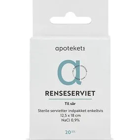 Apotekets Renseserviet til Sår 20 stk – sterile 12,5x18 cm