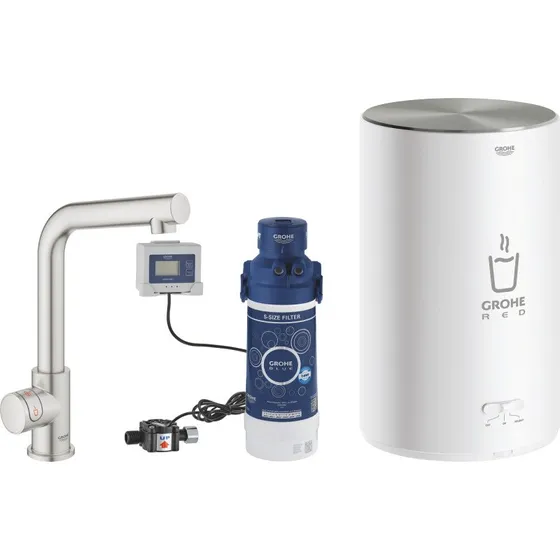 Grohe Red Mono M køkkenarmatur i stål med kogende vand