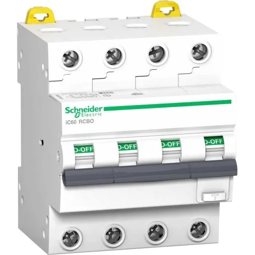 Schneider Electric Acti9 IC60 HPFi kombiafbryder, 4-polet, 32A