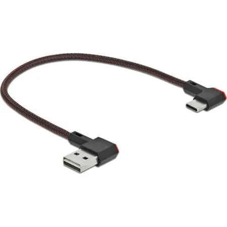 Delock USB-A til USB-C Vinklet Kabel, 0,2 m - Sort