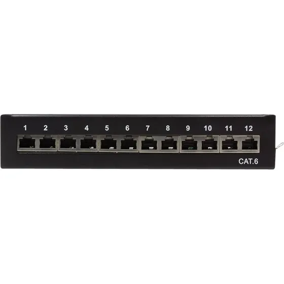 LogiLink Cat.6 Patch Panel 12 porte STP, sort