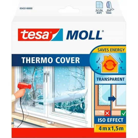 tesamoll® Thermo Cover varmeisoleringsfolie, 4m x 1,5m, transparent