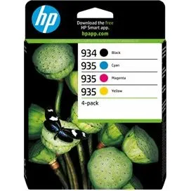 HP 935/934 Original Blækpakke, 4 stk. (Sort, Cyan, Magenta, Gul)