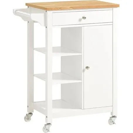 SoBuy Køkkenvogn med skuffer – Hvid 68x40x86cm FKW46-WN