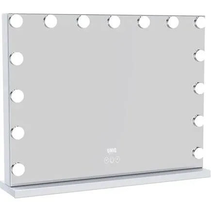 UNIQ XL Hollywood Makeupspejl 15 LED Touch – Hvid 58×46 cm